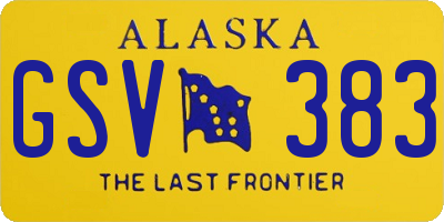 AK license plate GSV383