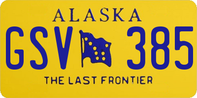 AK license plate GSV385
