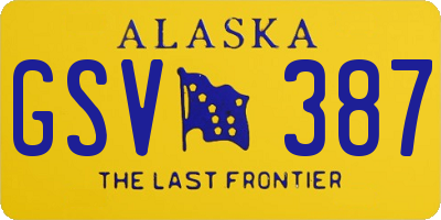 AK license plate GSV387