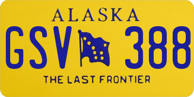 AK license plate GSV388