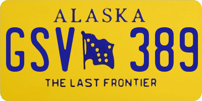 AK license plate GSV389