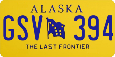 AK license plate GSV394