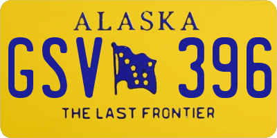 AK license plate GSV396