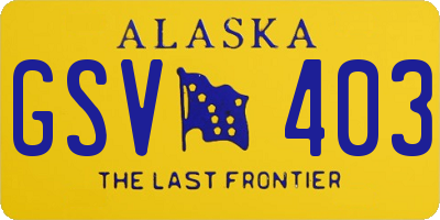 AK license plate GSV403