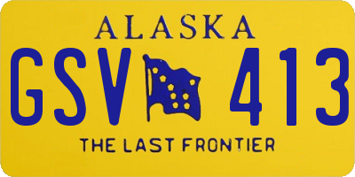 AK license plate GSV413