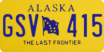 AK license plate GSV415