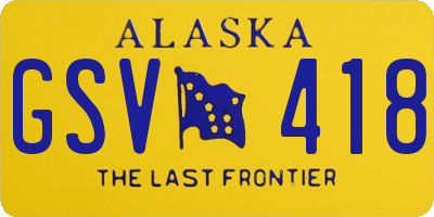 AK license plate GSV418