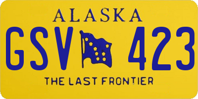 AK license plate GSV423