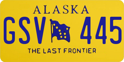 AK license plate GSV445
