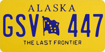 AK license plate GSV447
