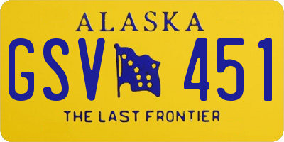 AK license plate GSV451