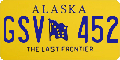 AK license plate GSV452