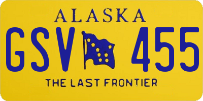 AK license plate GSV455