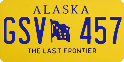 AK license plate GSV457