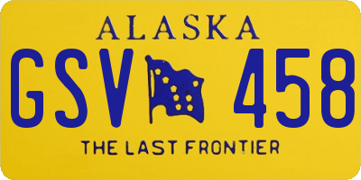 AK license plate GSV458