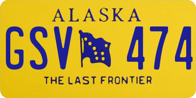 AK license plate GSV474