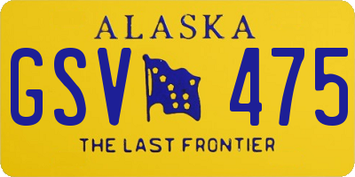 AK license plate GSV475