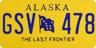AK license plate GSV478