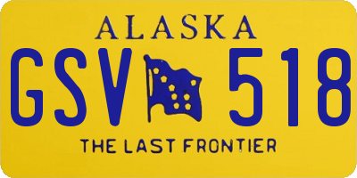 AK license plate GSV518