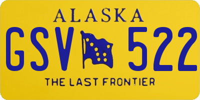 AK license plate GSV522