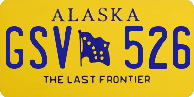 AK license plate GSV526