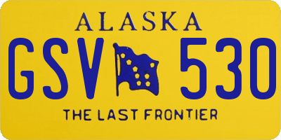 AK license plate GSV530