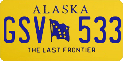 AK license plate GSV533