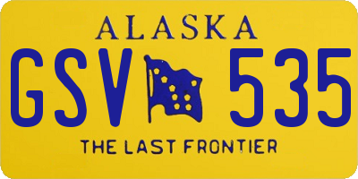 AK license plate GSV535