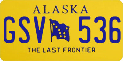 AK license plate GSV536
