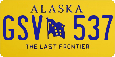 AK license plate GSV537