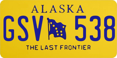 AK license plate GSV538