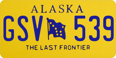 AK license plate GSV539