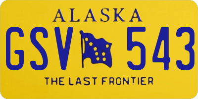 AK license plate GSV543