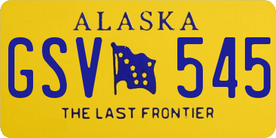AK license plate GSV545