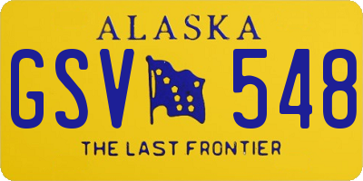 AK license plate GSV548