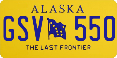 AK license plate GSV550