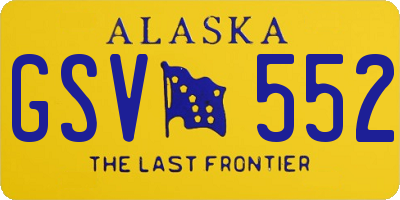 AK license plate GSV552