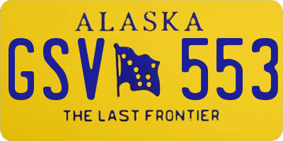 AK license plate GSV553