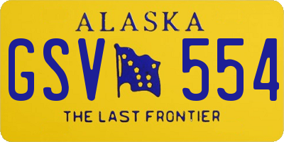 AK license plate GSV554