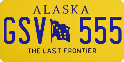 AK license plate GSV555