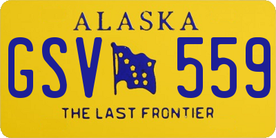 AK license plate GSV559