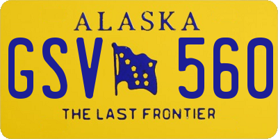 AK license plate GSV560