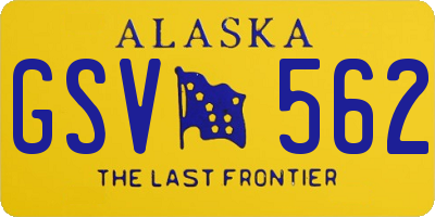 AK license plate GSV562