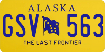 AK license plate GSV563