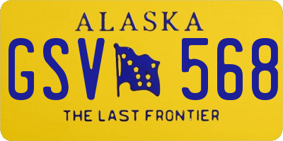 AK license plate GSV568