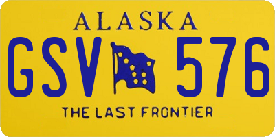 AK license plate GSV576