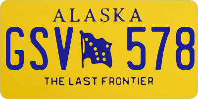 AK license plate GSV578