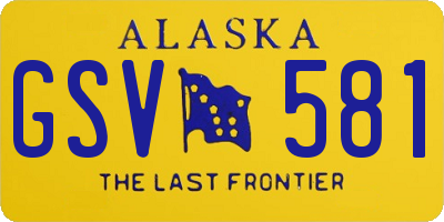 AK license plate GSV581