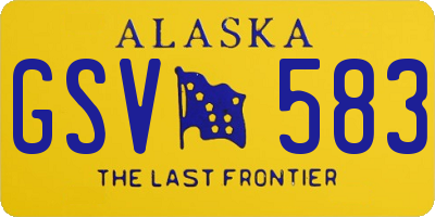 AK license plate GSV583