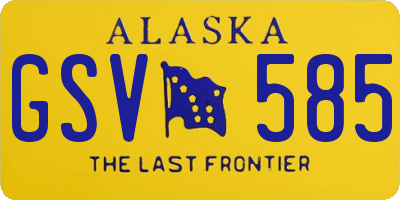 AK license plate GSV585